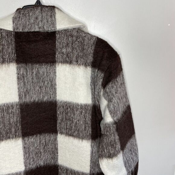 ABERCROMBIE & FITCH Womens Winterized Wool-Blend Shirt Jacket NEW $180 Brown L - Picture 12 of 16